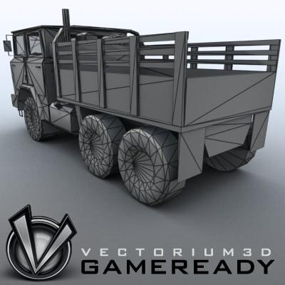 3D Model of Game-ready model of Chinese Shaanxi SX2150 5 tonne truck with four textures (2x1024x1024(hull, backet)+512x256(wheels)+512x512(glass)) - 3D Render 8